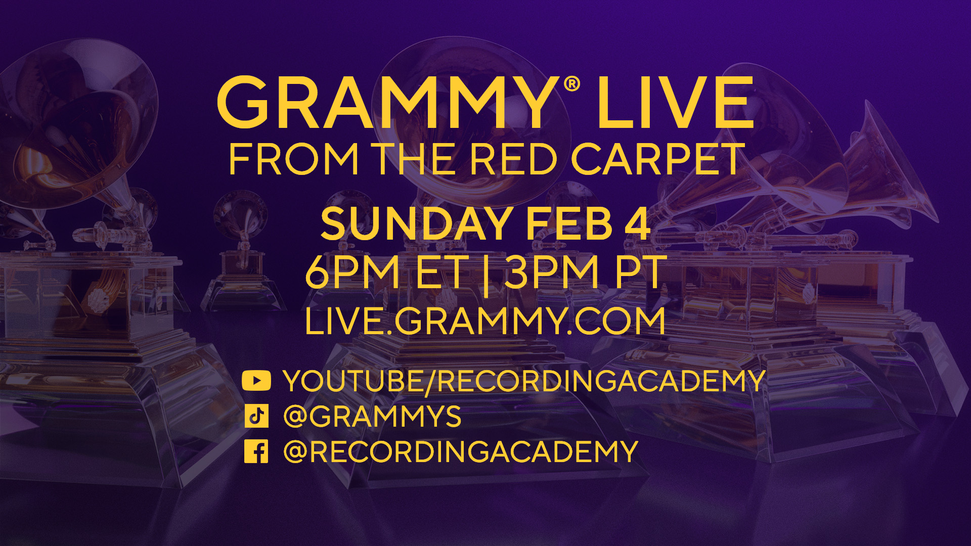 GRAMMY Live From The Red Carpet Airs Sunday, Feb. 4: Save The Date