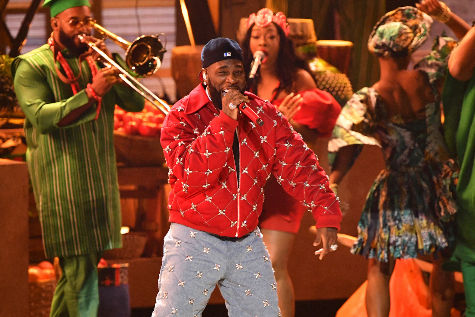 Watch: Burna Boy, 21 Savage & Brandy Perform "On Form,” “City Boys,” & “Sittin’ On Top Of The World” | 2024 GRAMMYs Performance