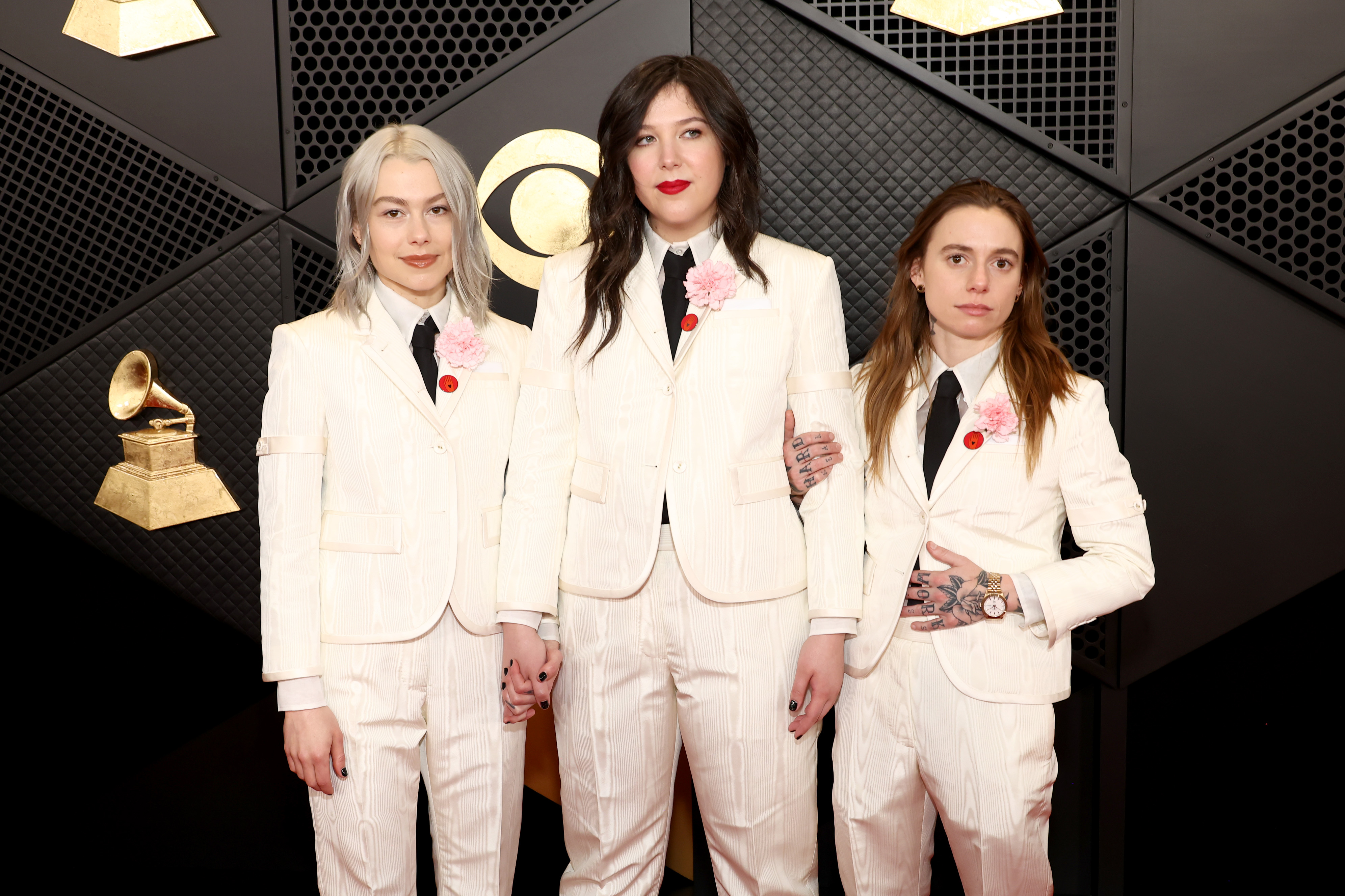 boygenius Celebrate Their Three GRAMMY Wins At The CNB "First Look" Cam At The 2024 GRAMMYs Premiere Ceremony