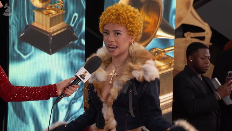 Watch Ice Spice’s 2024 GRAMMYs Red Carpet Interview